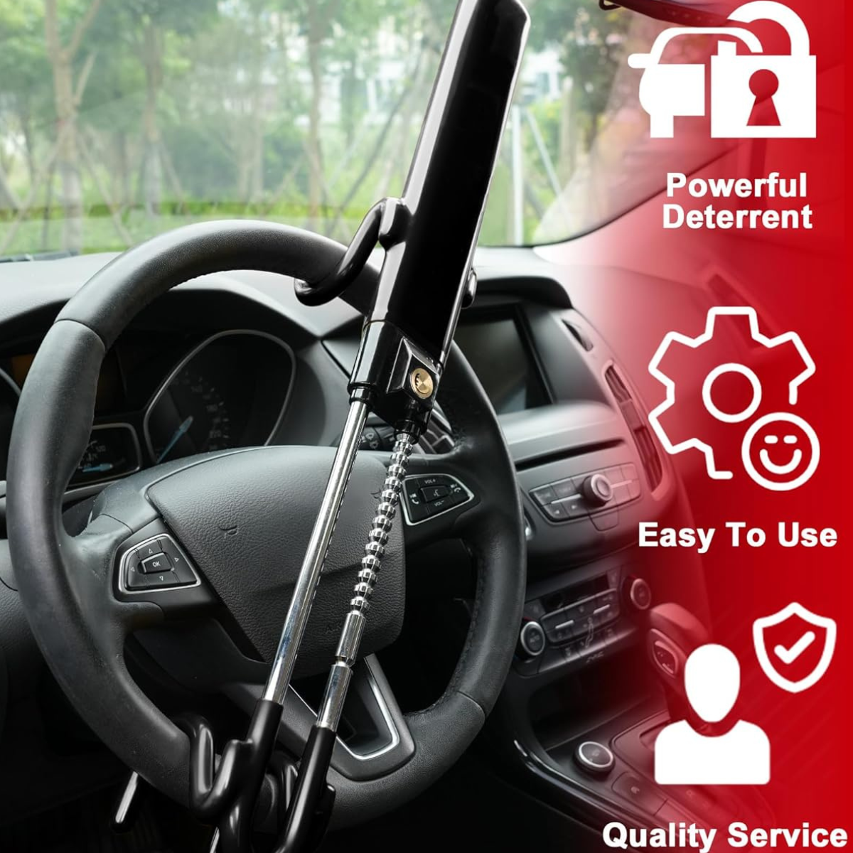 FortiLock™ Steering Wheel Clamp Anti-Car Theft Deterrent