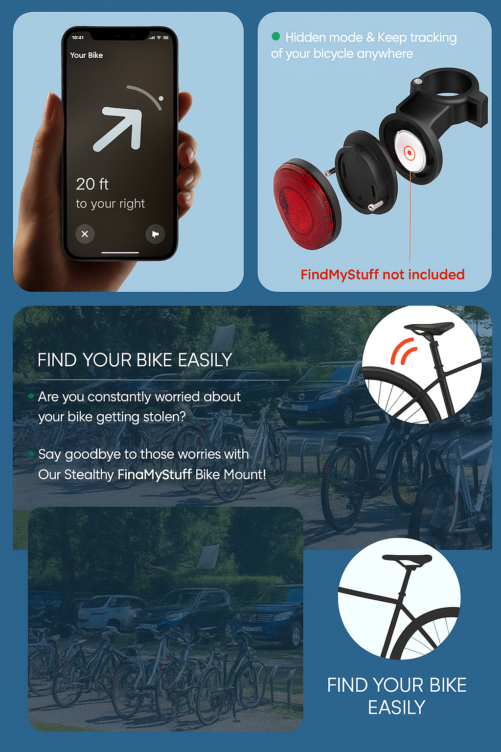 BikeGuard™ Anti-Bicycle Theft Mount For SafeSync™™